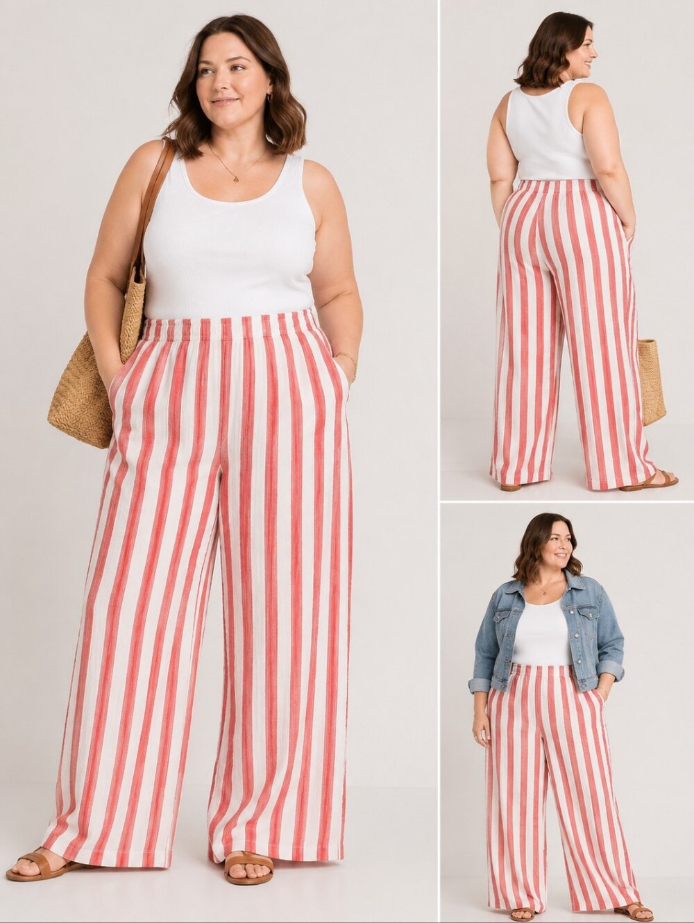 Old Navy Red and White Striped Pant